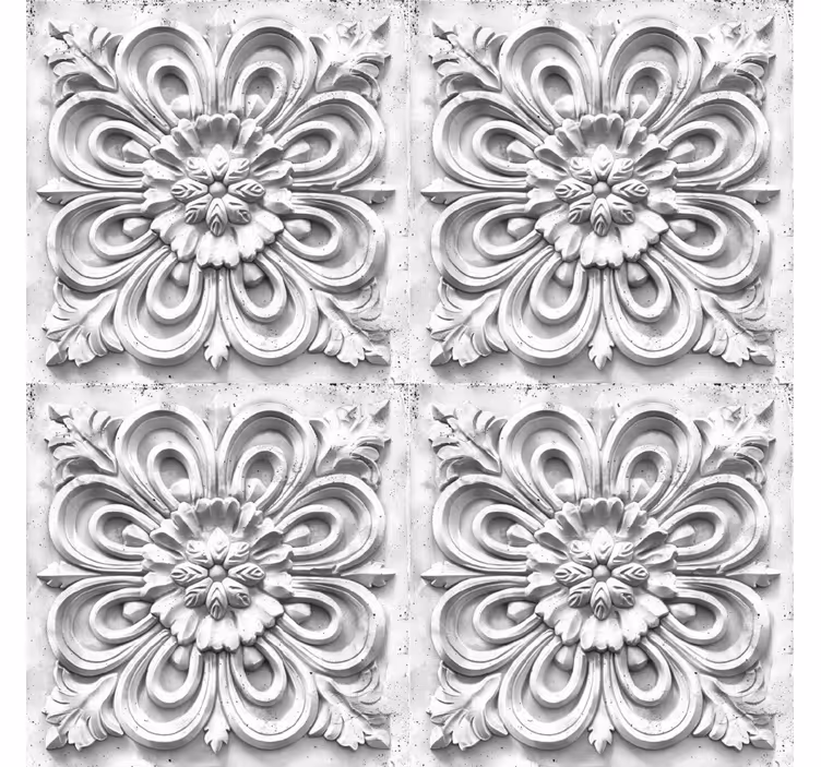 Vintage roller blind with white ceramic tiles - TenStickers