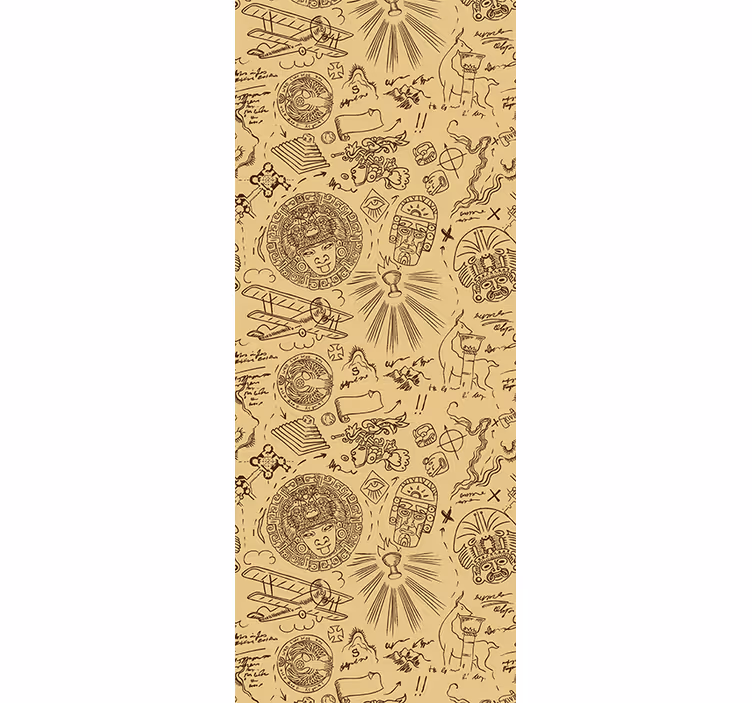 Vintage roller blind vintage exploration drawings - TenStickers