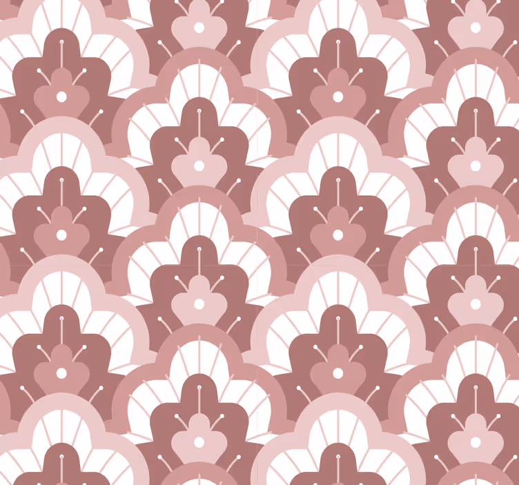 Vintage roller blind pink floral wallpaper - TenStickers