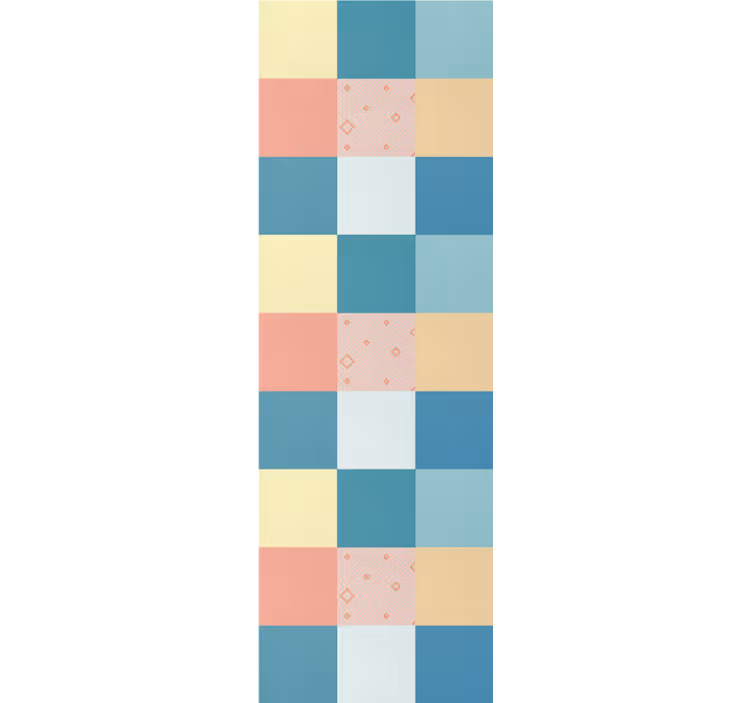 Vintage roller blind patchwork colorful retro design - TenStickers