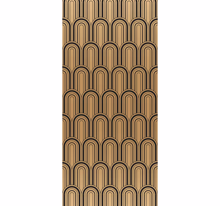 Vintage roller blind with golden arc art decor - TenStickers
