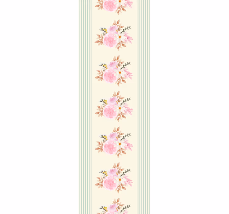 Vintage roller blind french provincial floral stripe - TenStickers