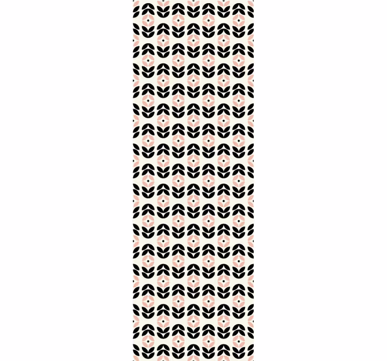 Vintage roller blind with pink geometric floral pattern - TenStickers