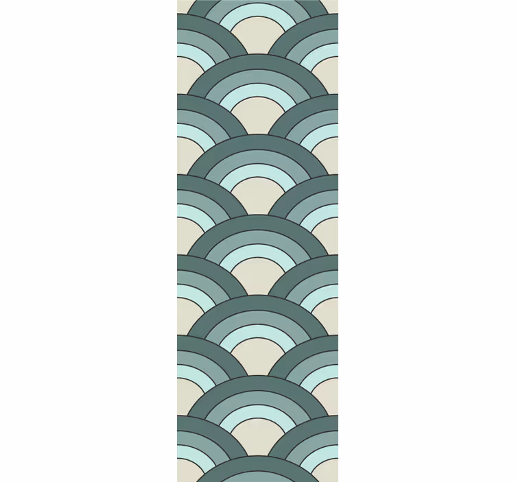 Vintage roller blind with blue shaded scales pattern - TenStickers