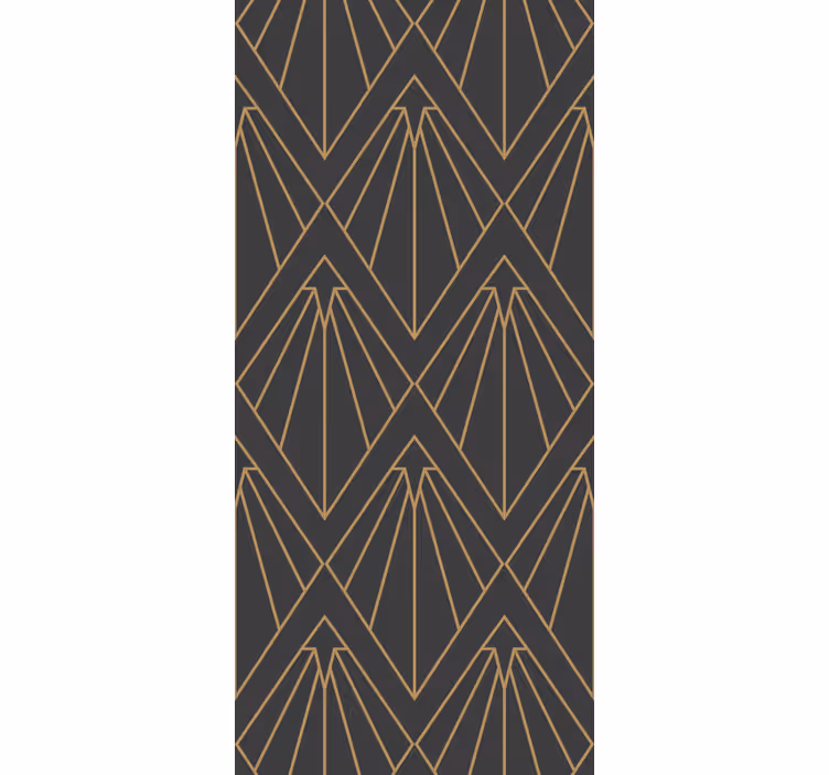 Vintage roller blind in gold diamond line art - TenStickers