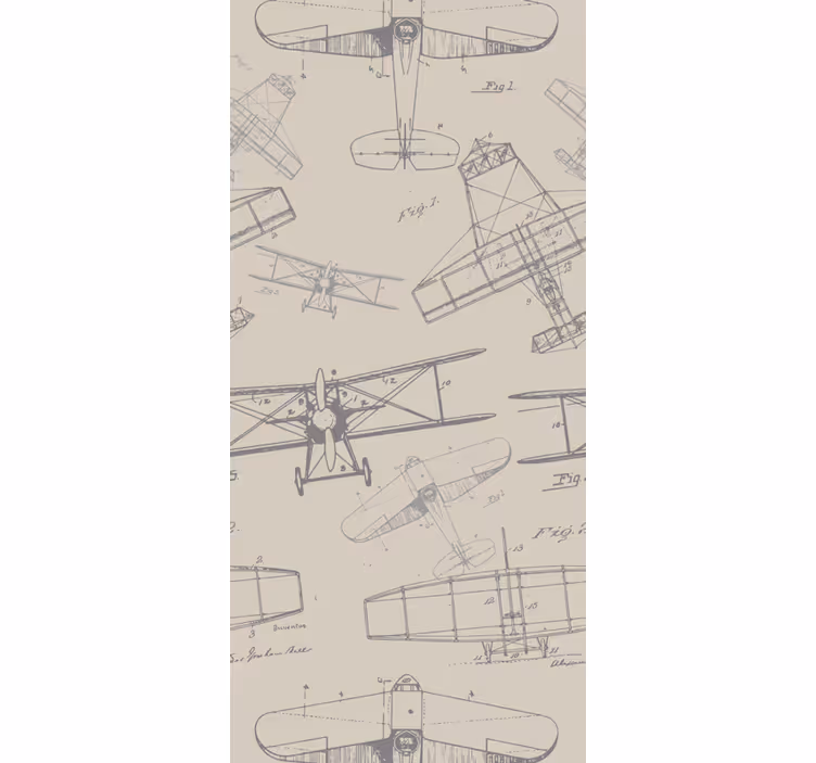Vintage roller blind in "vintage" planes pattern - TenStickers