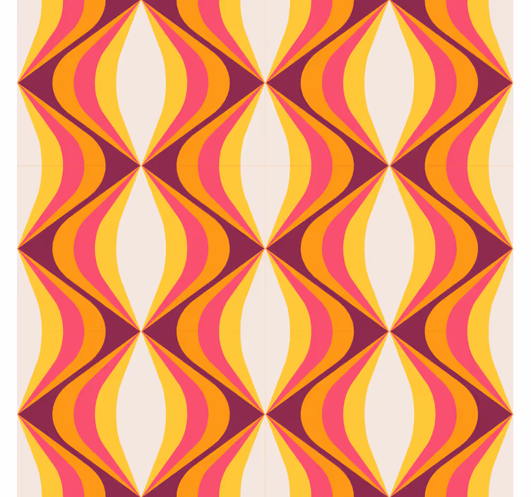 Vintage roller blind retro orange wave - TenStickers