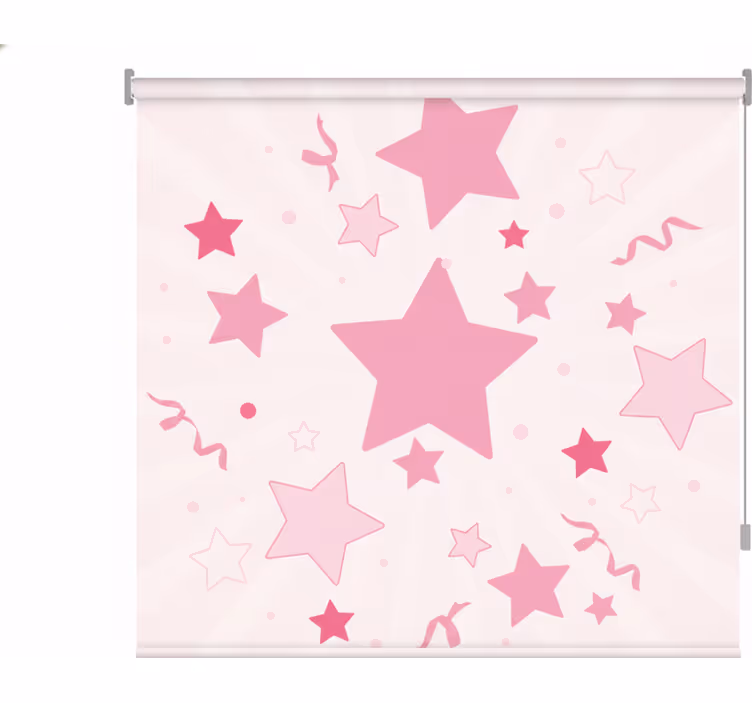 Pink roller blind with large pink stars - TenStickers