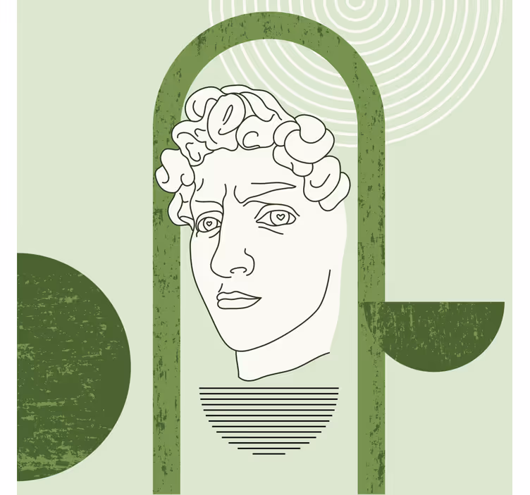 Living room roller blind with minimalist david sculpture - TenStickers