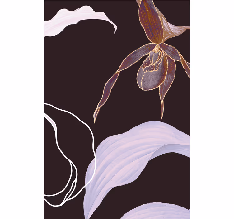 Living room roller blind african style purple orchid - TenStickers