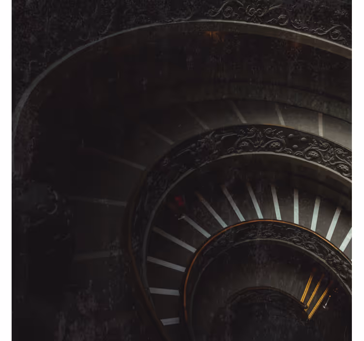 Living room roller blind dark stairways artwork - TenStickers
