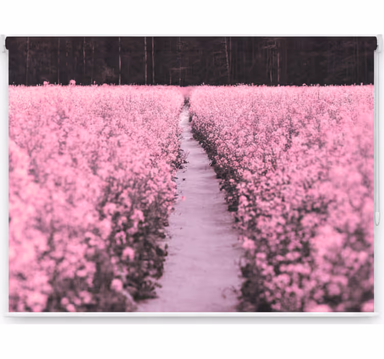 Living room roller blind elegant rosa flower meadow - TenStickers