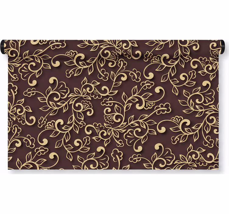 Living room roller blind in golden tree leaves style - TenStickers
