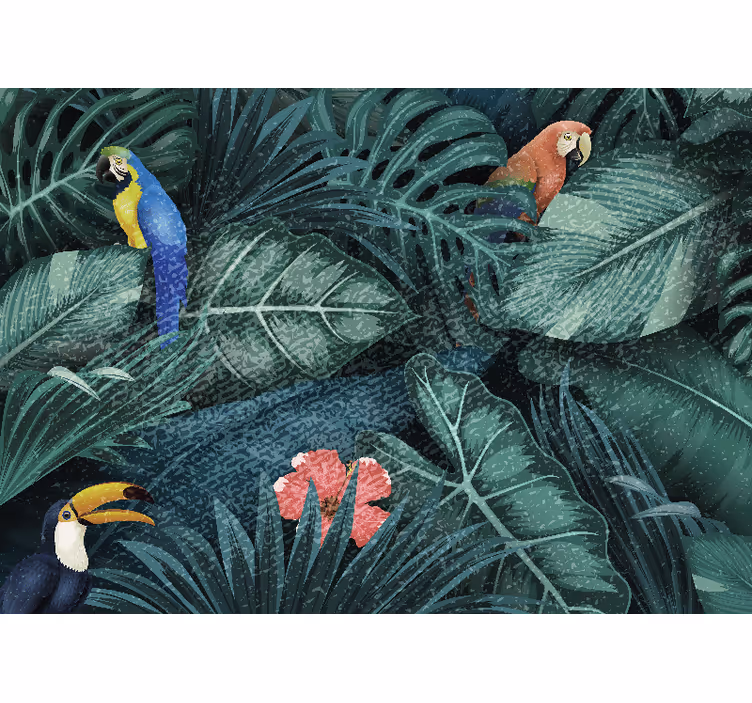 Bright ecotic jungle living room roller blind - TenStickers