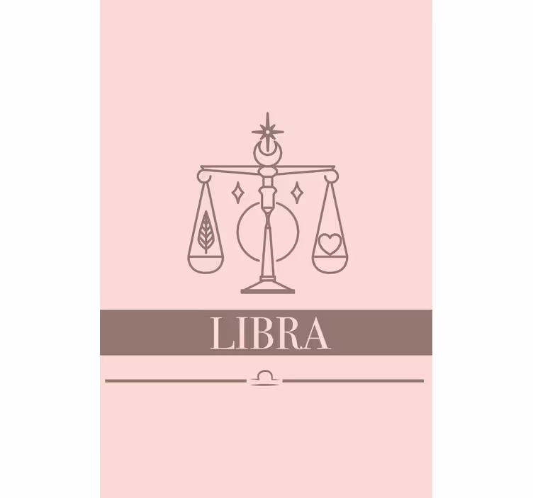 Living room roller blind libra pink zodiac design - TenStickers