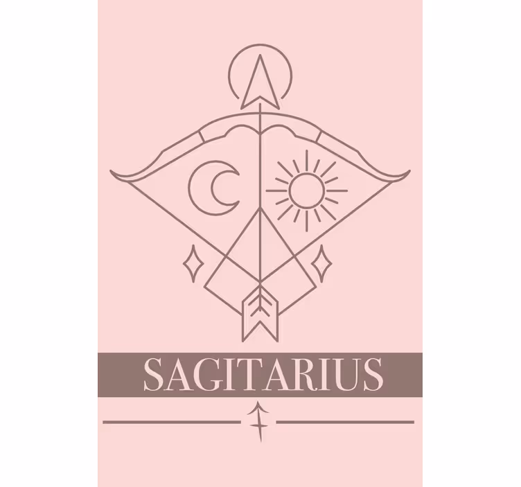Living room roller blind sagittarius pink zodiac design - TenStickers