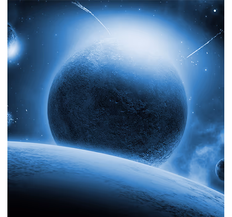 Living room roller blind celestial earth view - TenStickers