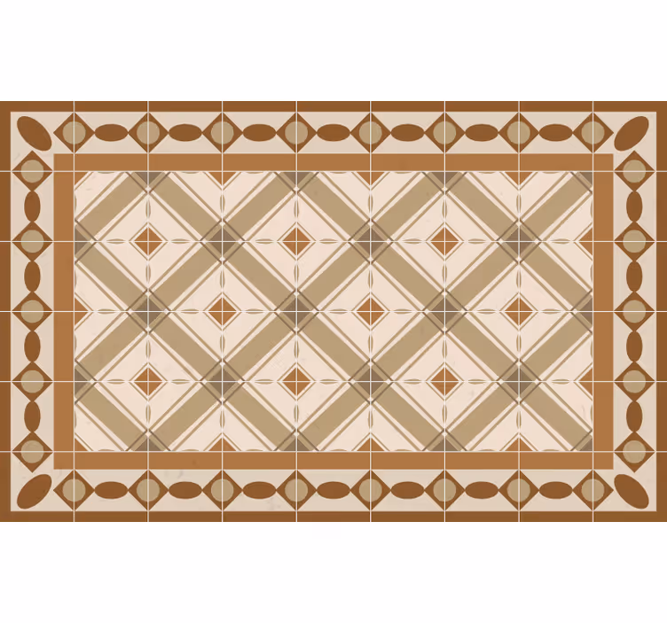 Beige roller blind with portuguese tiles design - TenStickers