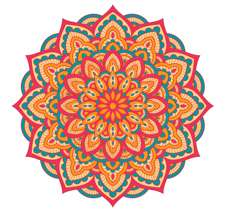 Bedroom roller blind with vibrant mandalas - TenStickers