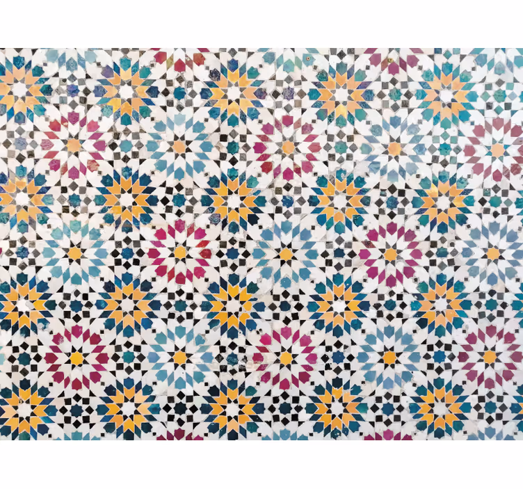 Bedroom roller blind in colorful floral mosaic - TenStickers