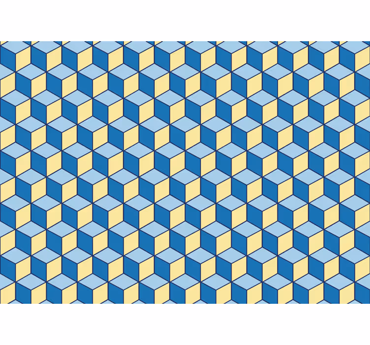Bedroom roller blind with 3d blue cube design - TenStickers