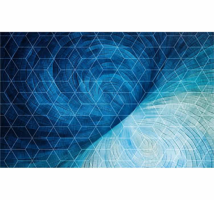 Bedroom roller blind in abstract blue design - TenStickers