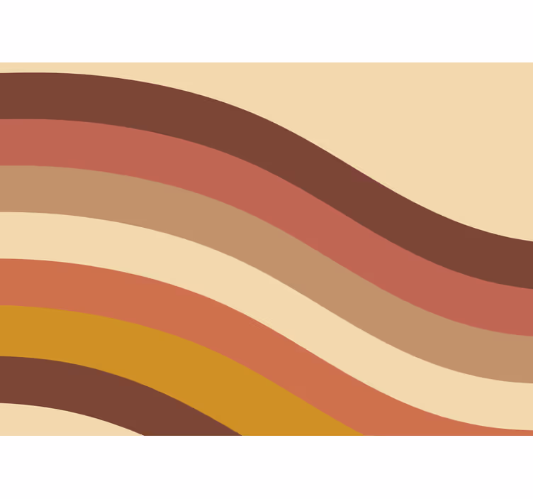 Beige roller blind with 70s stripes design - TenStickers