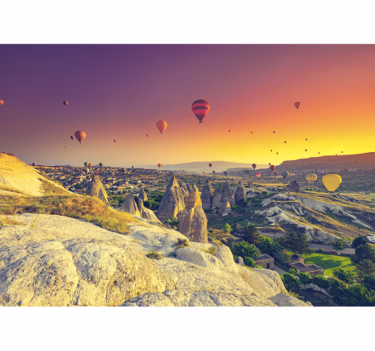 Bedroom roller blind hot air balloons over cappadocia - TenStickers