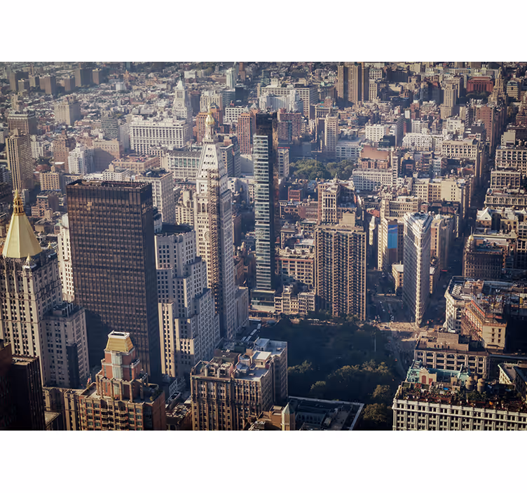 Bedroom roller blind retro color nyc skyline - TenStickers