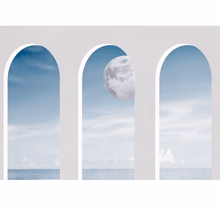 Bedroom roller blind idyllic moonlit night in greece - TenStickers