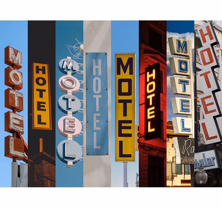 Bedroom roller blind hotel signage - TenStickers