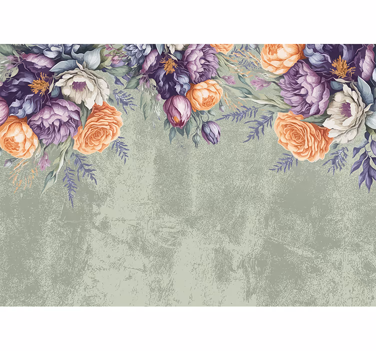 Vintage floral design bedroom roller blind - TenStickers