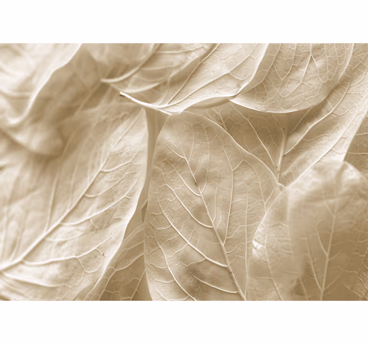 Big beige leaves bedroom roller blind - TenStickers