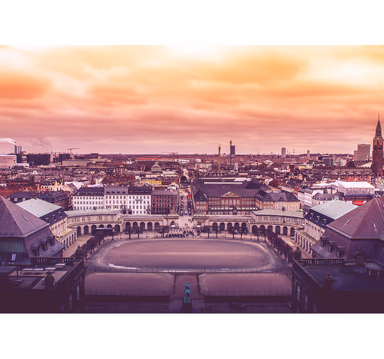 Bedroom roller blind copenhagen skyline view - TenStickers