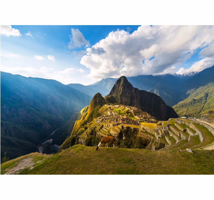Bedroom roller blind with sparkling machu picchu views - TenStickers