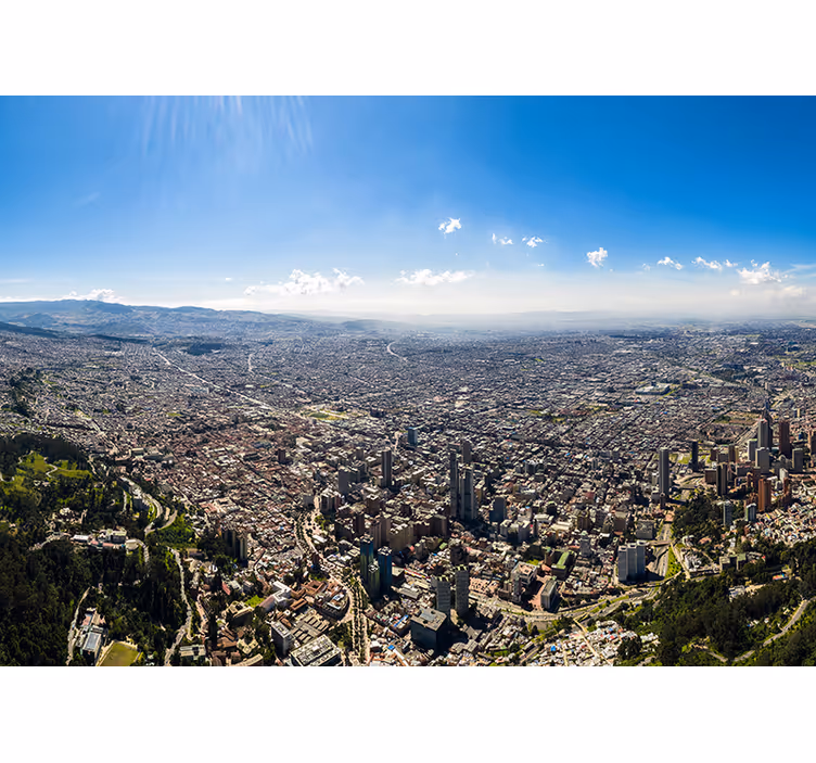 Bedroom roller blind with views of bogota city - TenStickers