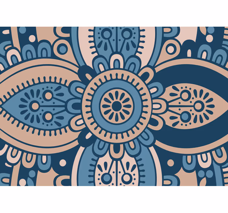 Bedroom roller blind with blue floral mandala - TenStickers