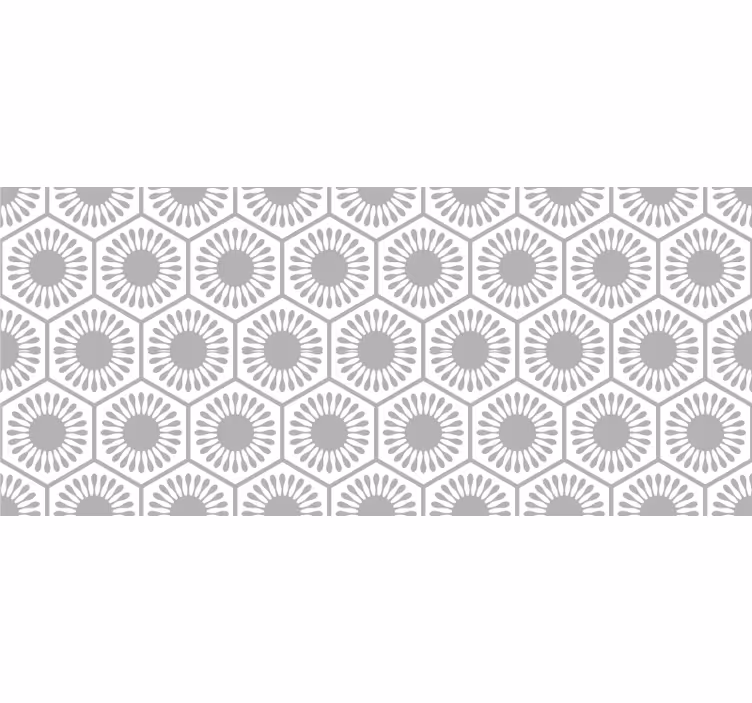 Gray roller blind with gray and white flowers - TenStickers