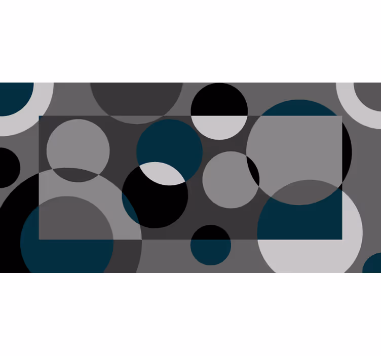 Gray roller blind with nordic squares and circles pattern - TenStickers
