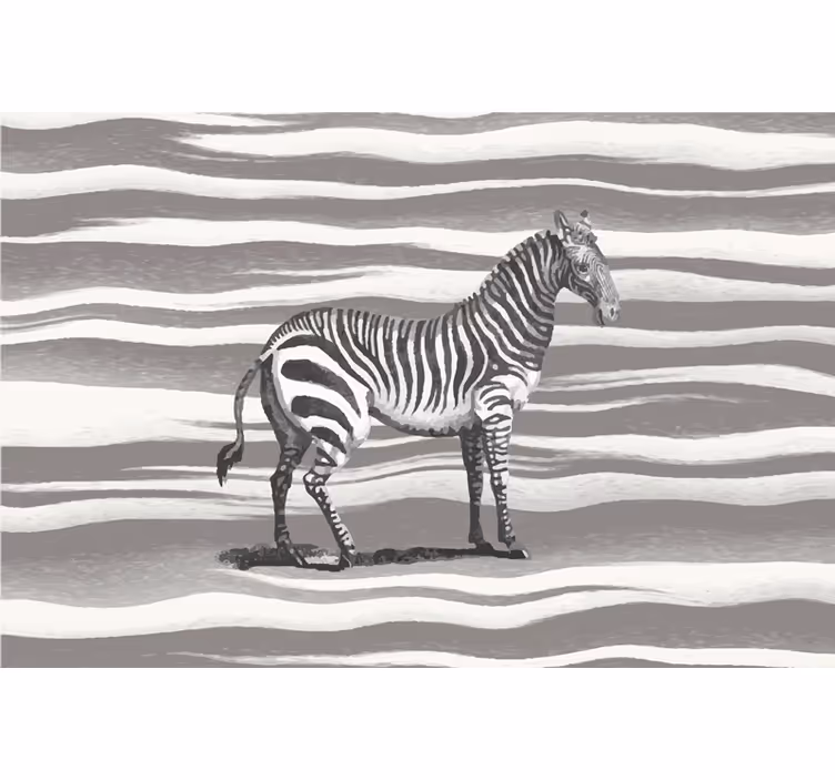 Gray roller blind vintage zebra illustration - TenStickers
