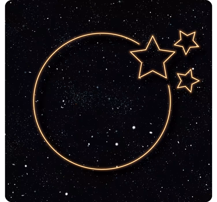 Gray roller blind with stars and moon in space - TenStickers