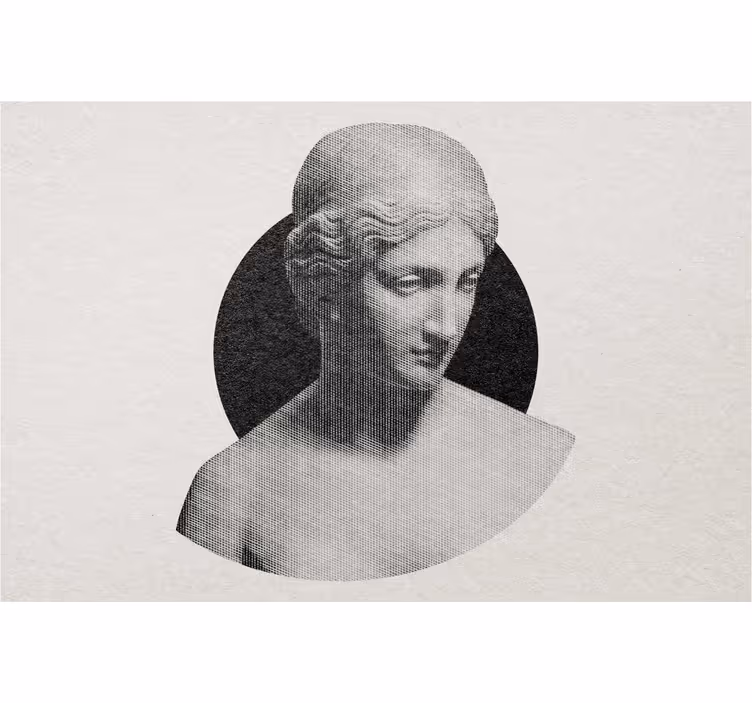 Gray roller blind with greek statue engraving design - TenStickers