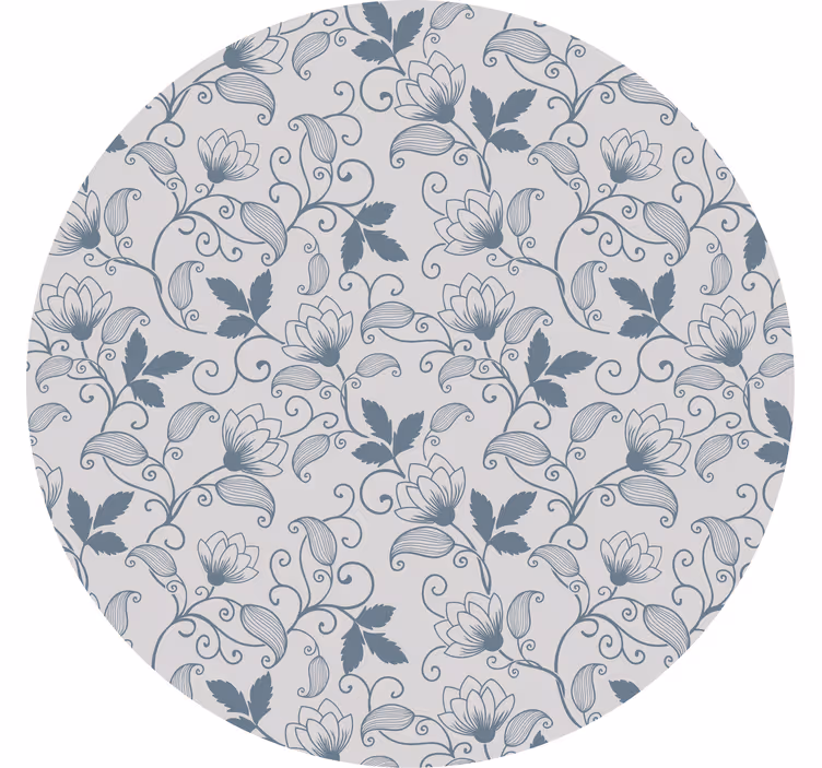 Gray roller blind with floral blue hamptons design - TenStickers