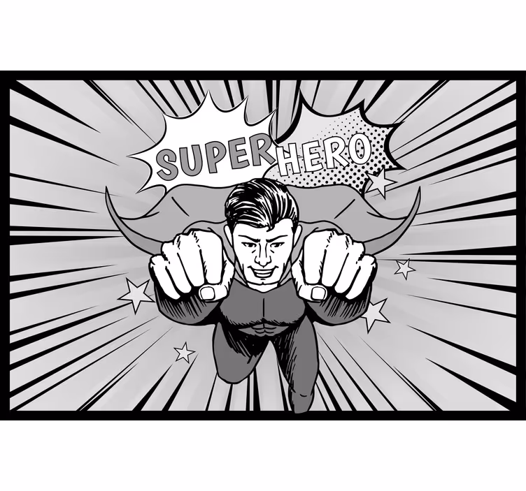 Gray roller blind with fantastic superhero design - TenStickers