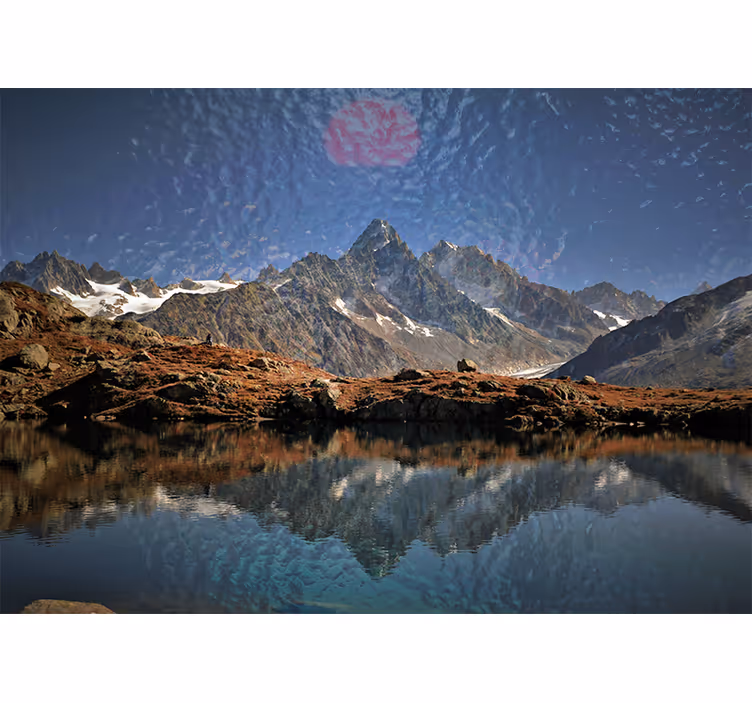 Bedroom roller blind scandinavian lake landscape - TenStickers