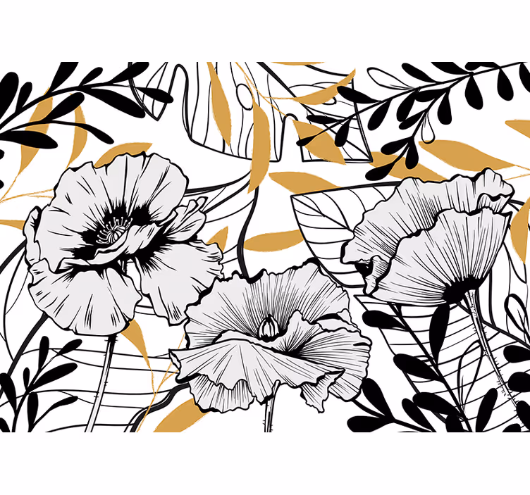 Glamour style romantic floral mix bedroom roller blind - TenStickers