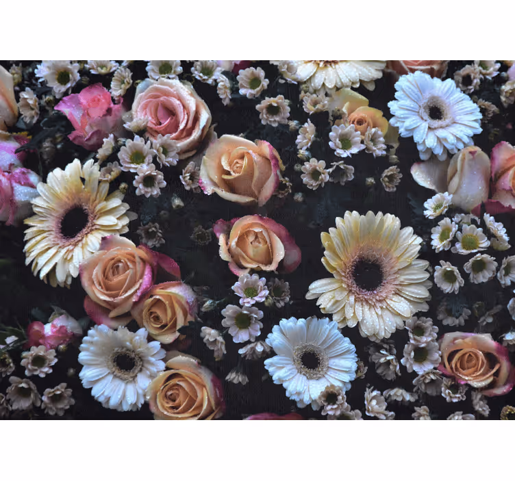 Bedroom roller blind with elegant large flowers - TenStickers