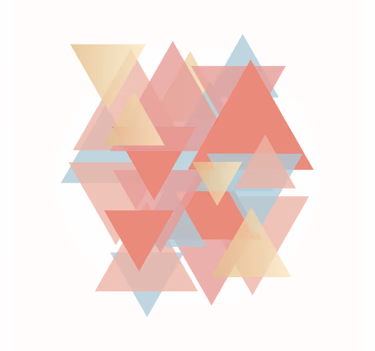 Living room roller blind in pink and gold triangles - TenStickers