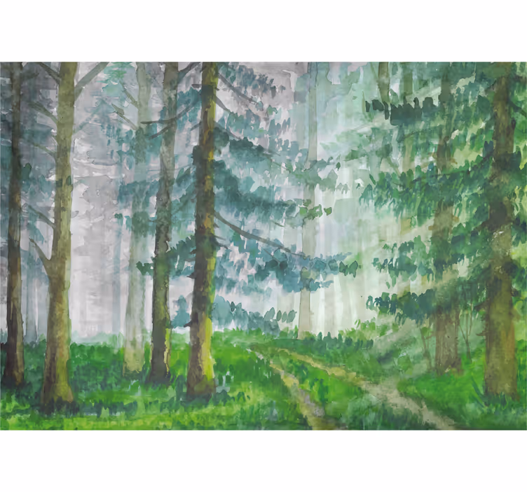Living room roller blind scandinavian pine forest - TenStickers