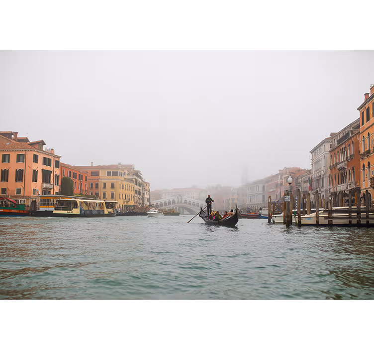 Living room roller blind venice's beautiful canals - TenStickers